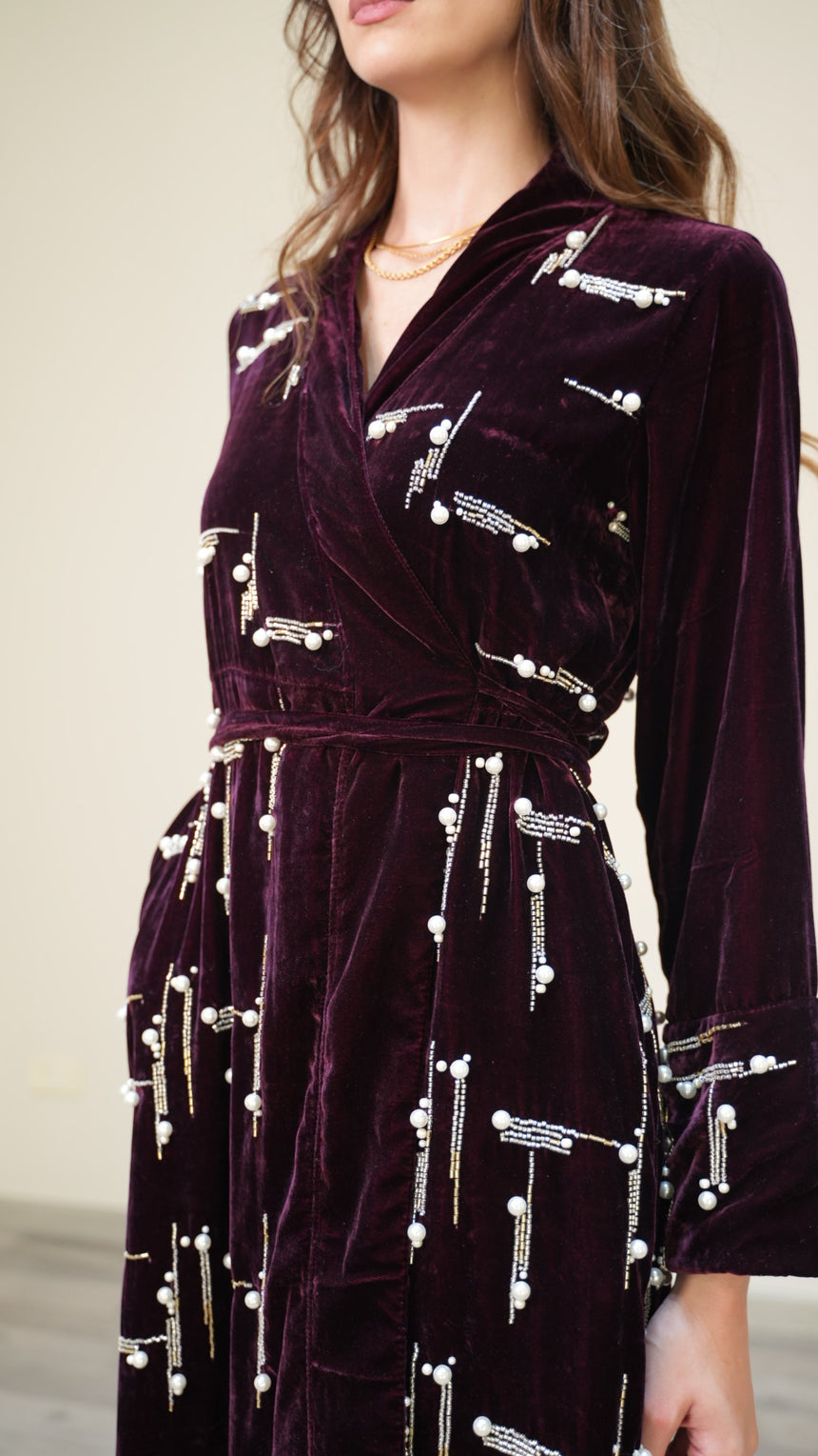 Pearl Earring Maroon