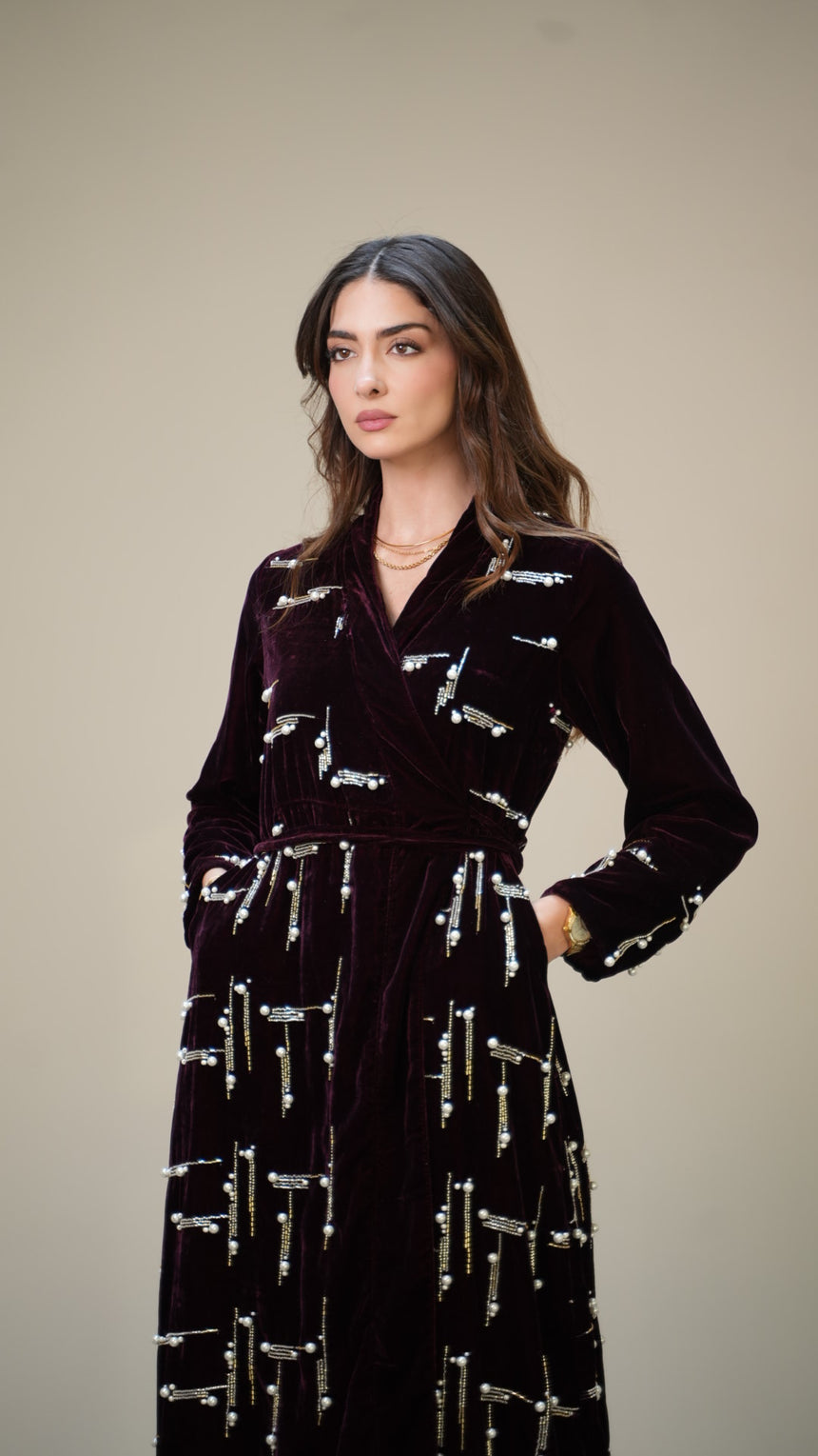 Pearl Earring Maroon