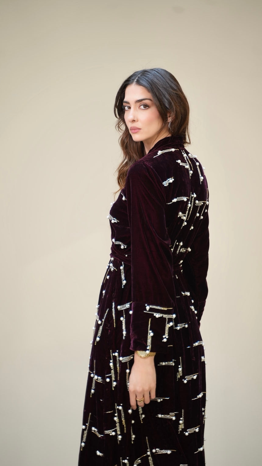 Pearl Earring Maroon