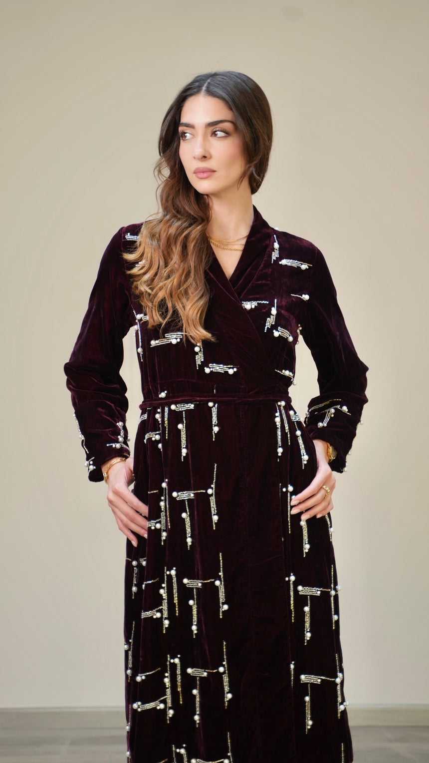 Pearl Earring Maroon