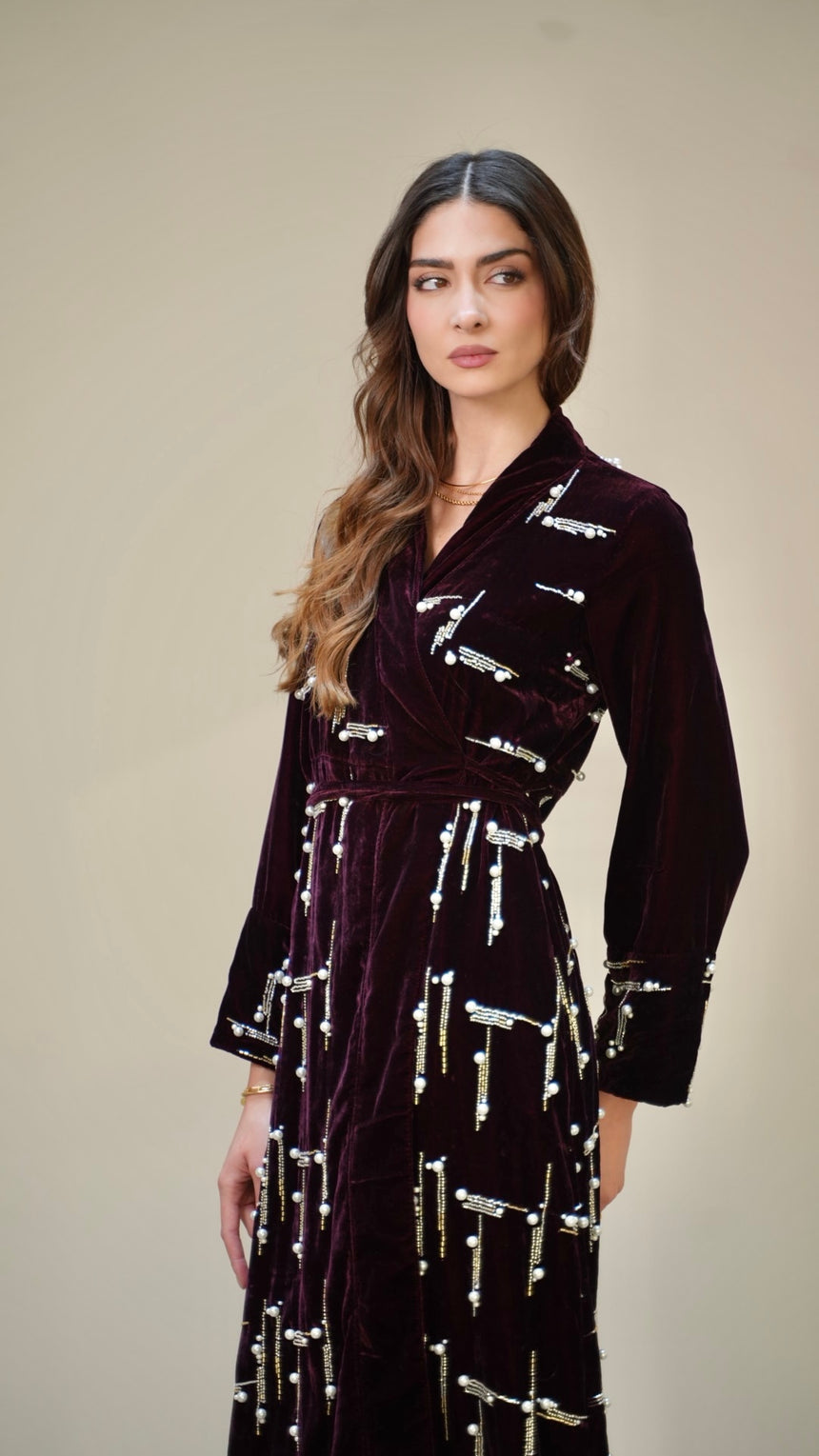 Pearl Earring Maroon