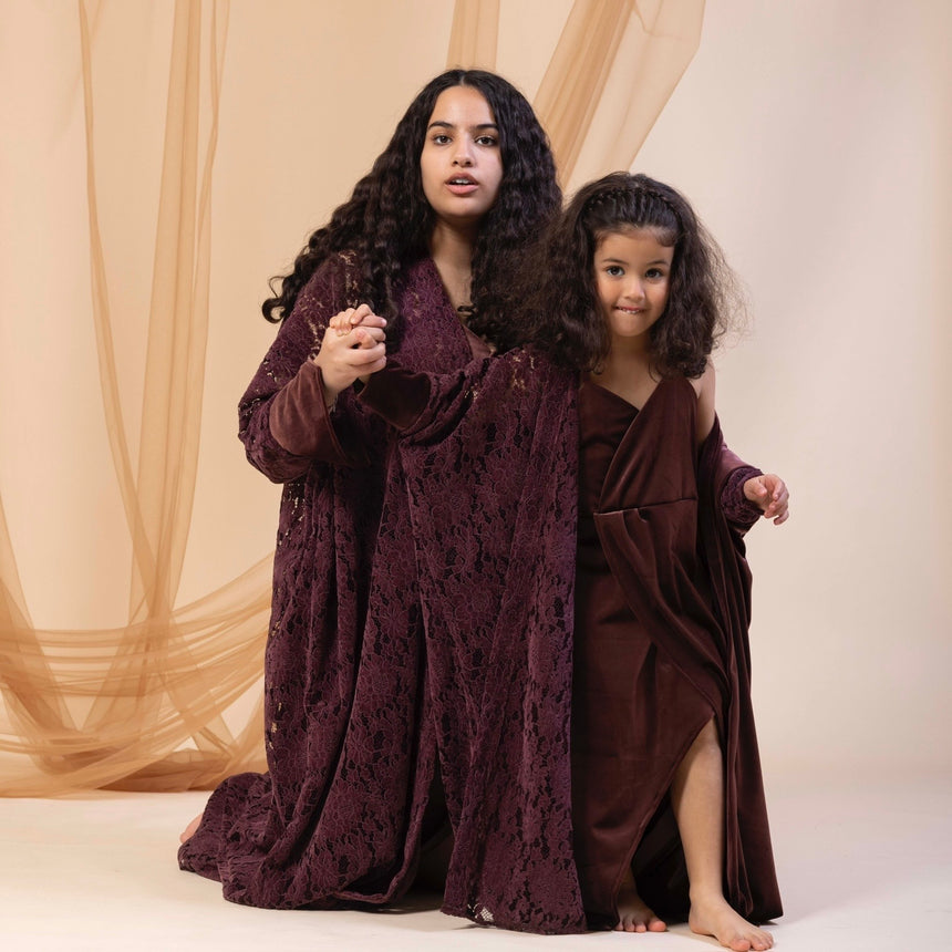 Kids Velvet Chantilly brown