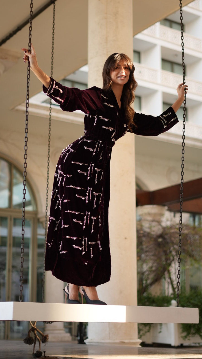 Pearl Earring Maroon