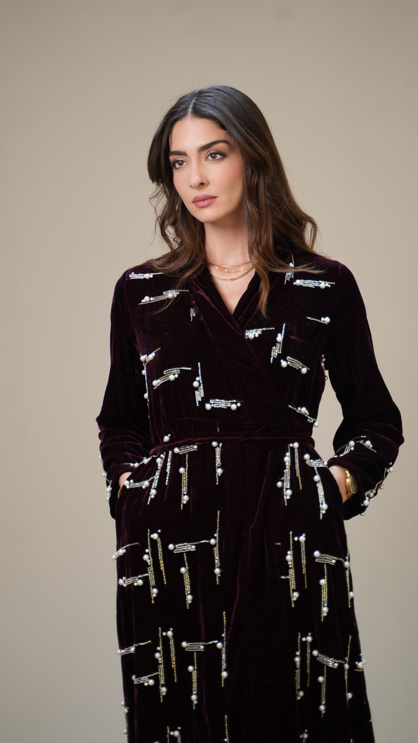 Pearl Earring Maroon