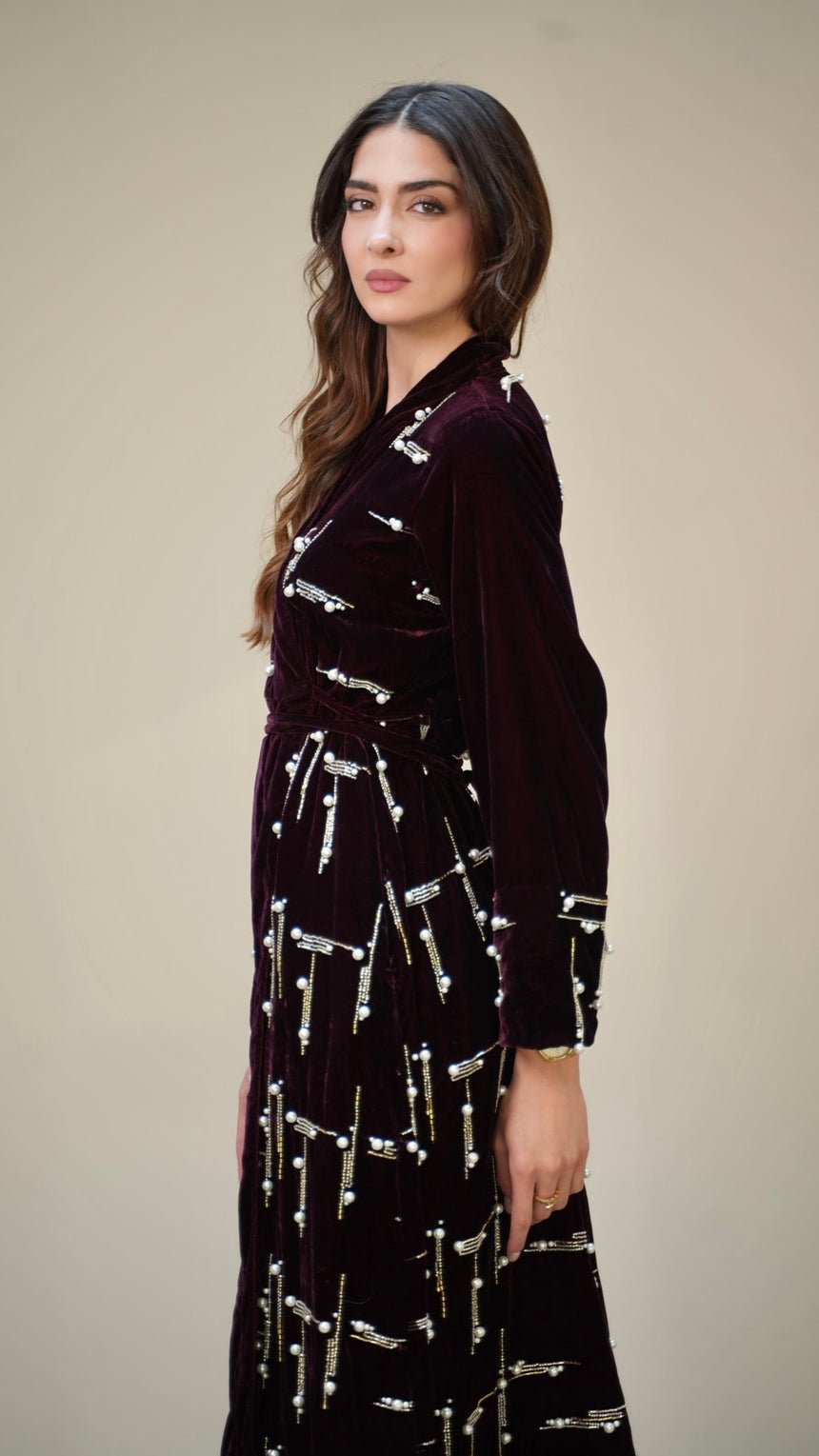 Pearl Earring Maroon