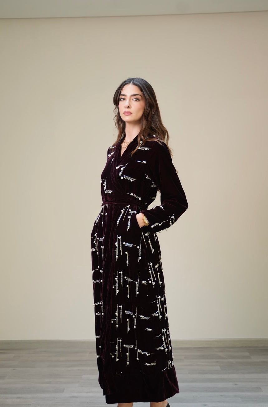 Pearl Earring Maroon