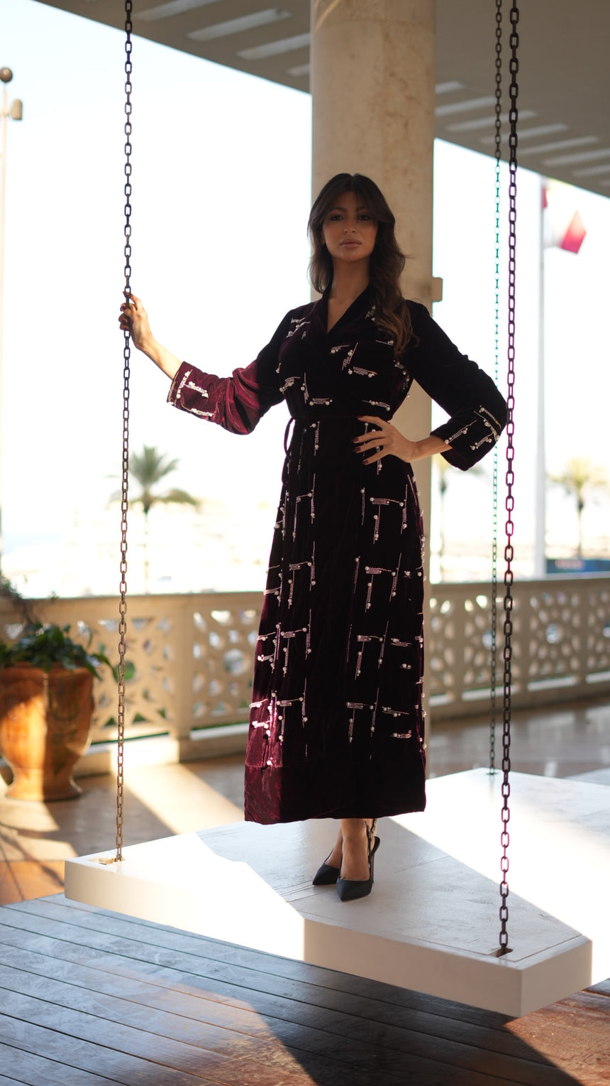 Pearl Earring Maroon