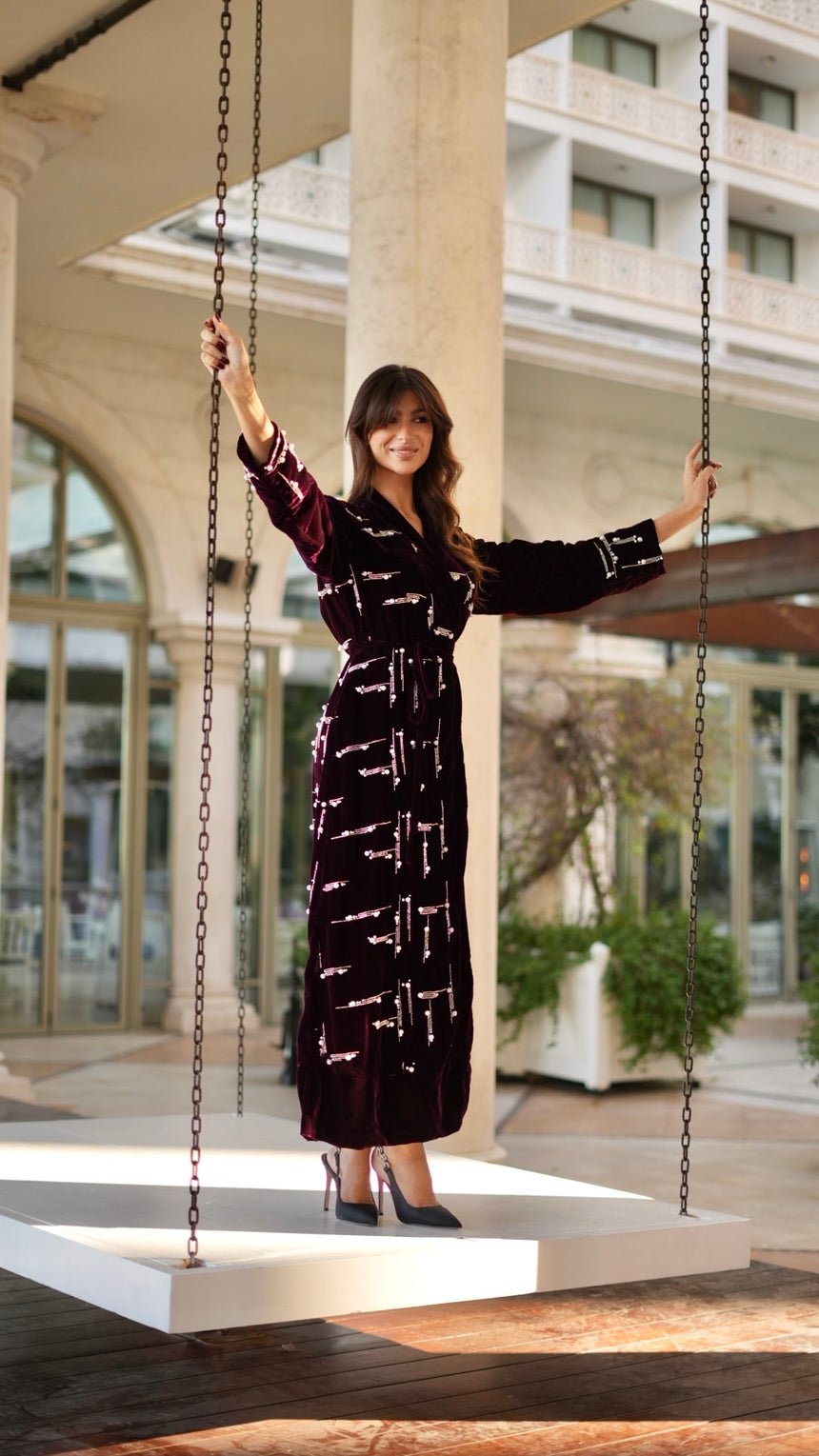 Pearl Earring Maroon