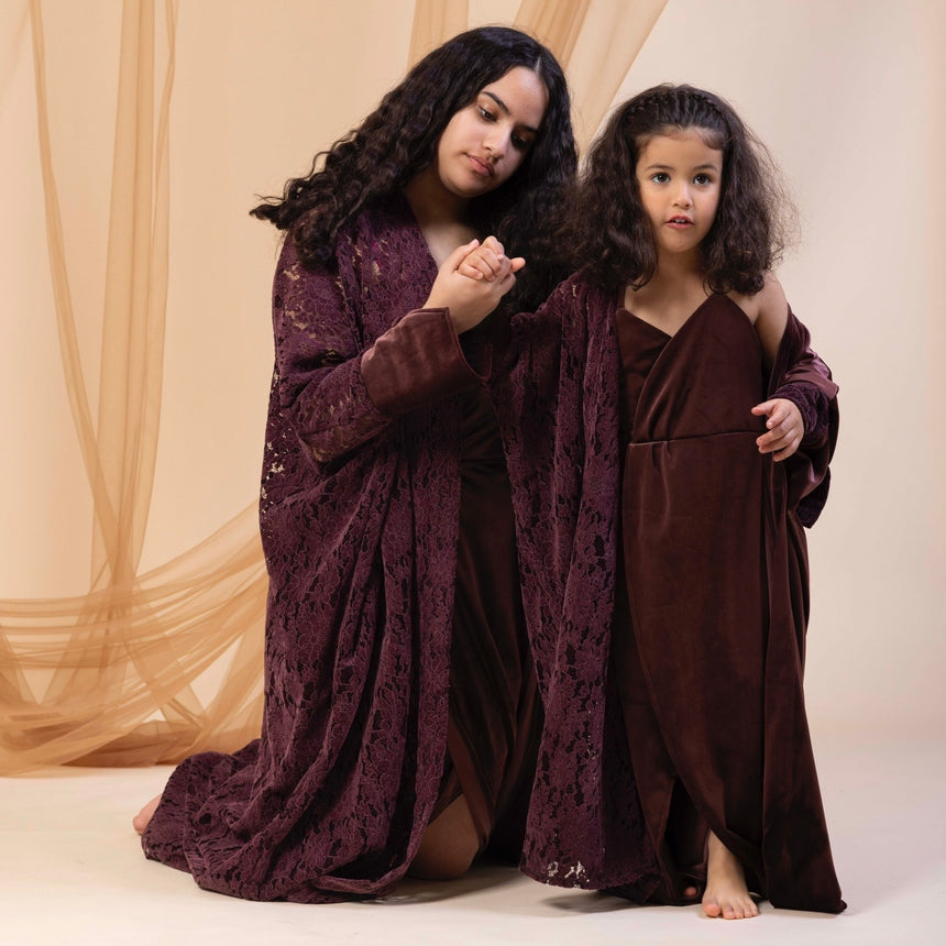 Kids Velvet Chantilly brown