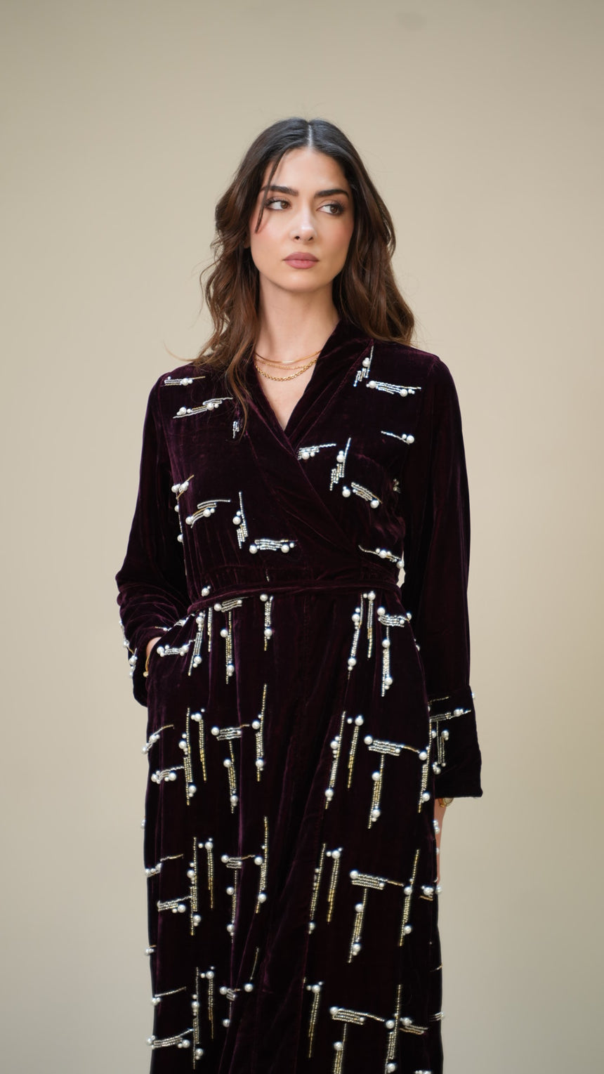 Pearl Earring Maroon